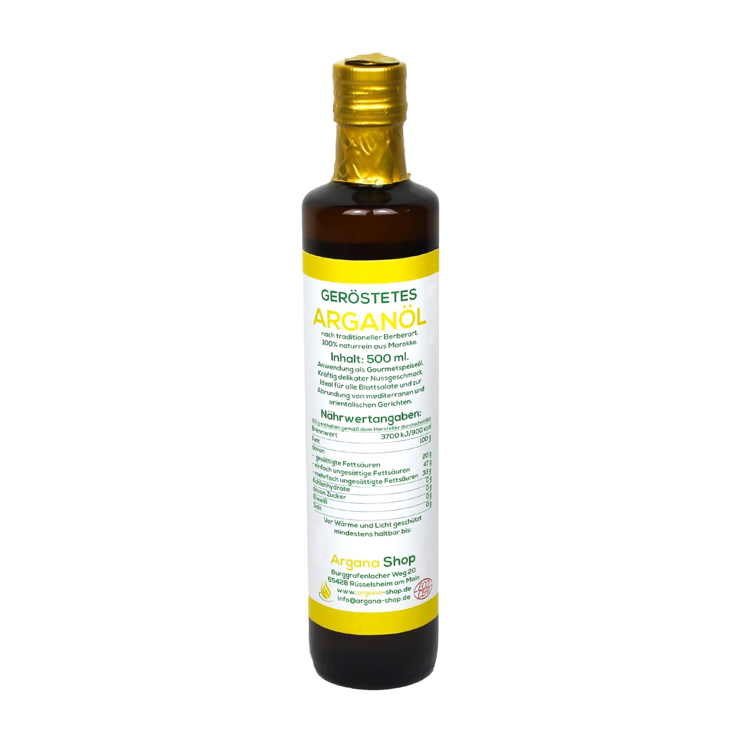 Arganöl, geröstet (große Flasche 500 ml)